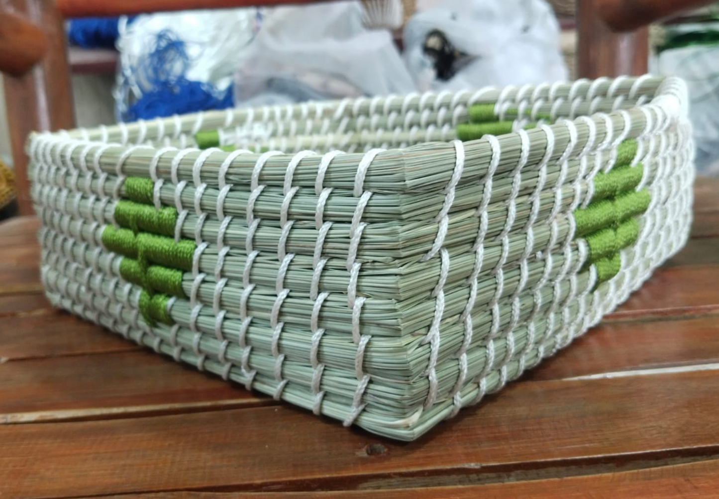 Zyra Sabai Grass Designer Tray – Square | Assorted Colors