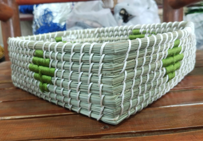Zyra Sabai Grass Designer Tray – Square | Assorted Colors