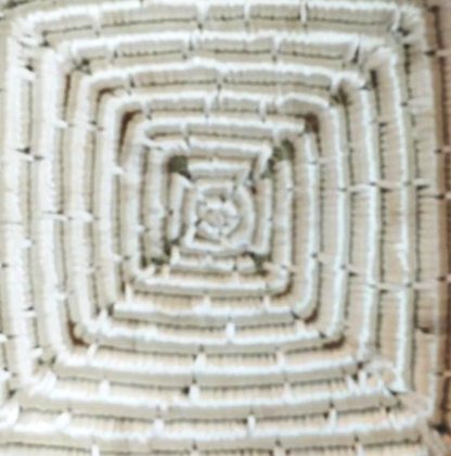 Zyra Sabai Grass Tray – Square with Thread Detailing (Natural)