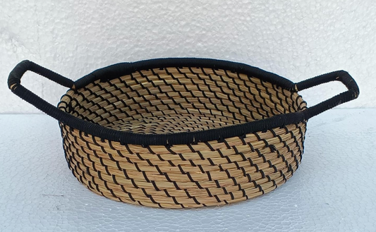 Zyra Sabai Grass Round Basket with Handle – Natural Elegance