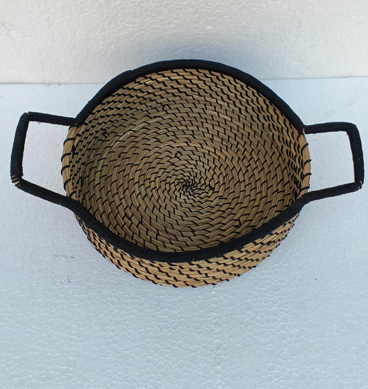 Zyra Sabai Grass Round Basket with Handle – Natural Elegance