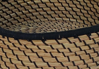 Zyra Sabai Grass Round Basket with Handle – Natural Elegance