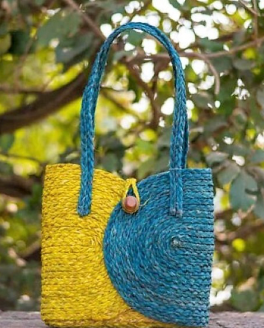 Butterfly Bloom– Handwoven Sabai Grass Bag