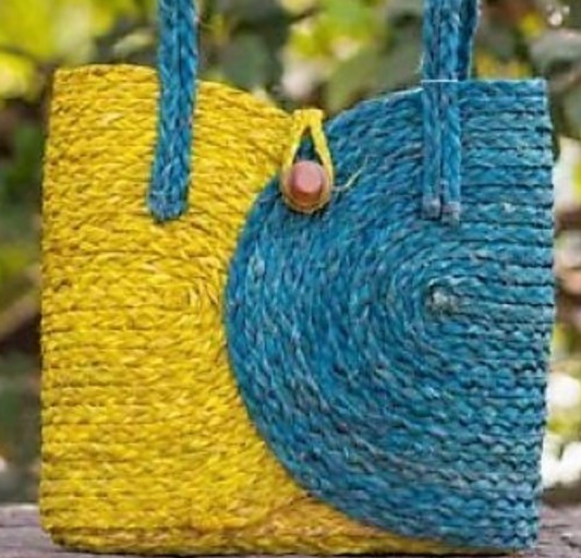 Butterfly Bloom– Handwoven Sabai Grass Bag