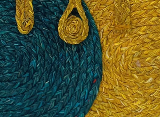 Aakriti Sabai Bag – Dual-Tone Spiral Weave Tote