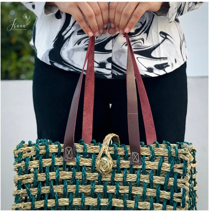 Aaranya Sabai Tote – Dual-Tone Forest Weave Bag
