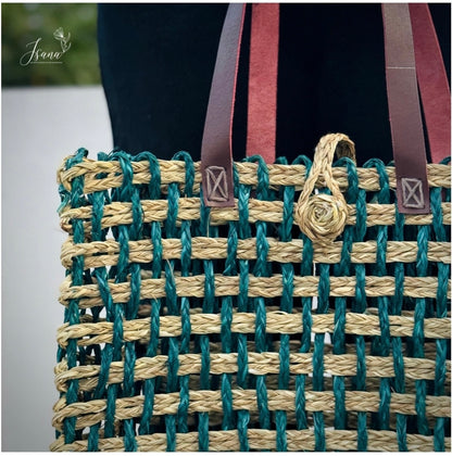 Aaranya Sabai Tote – Dual-Tone Forest Weave Bag