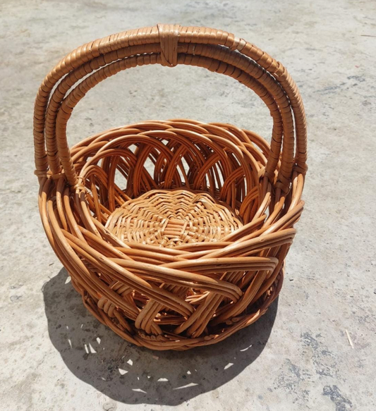 Regal Willow Crown Basket Set – With Handles (Set of 3)
