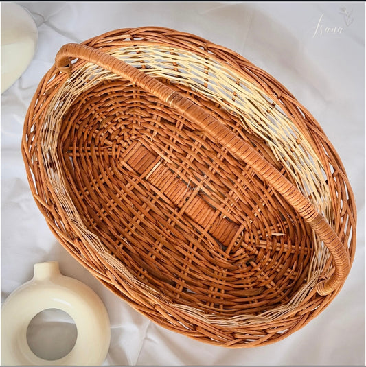 Nest Oval Willow Basket Set – With Handles (Set of 3)