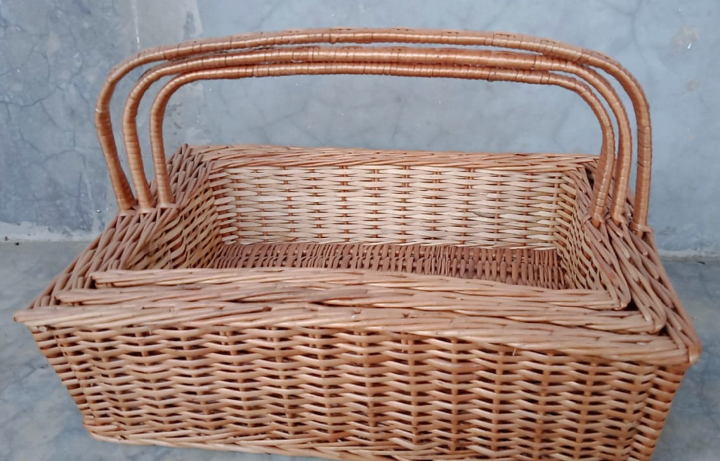 Hearth Willow Tray Set   With Handles  (Set of 3)