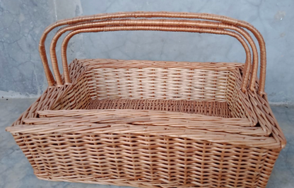 Hearth Willow Tray Set   With Handles  (Set of 3)