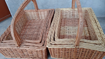 Hearth Willow Tray Set   With Handles  (Set of 3)