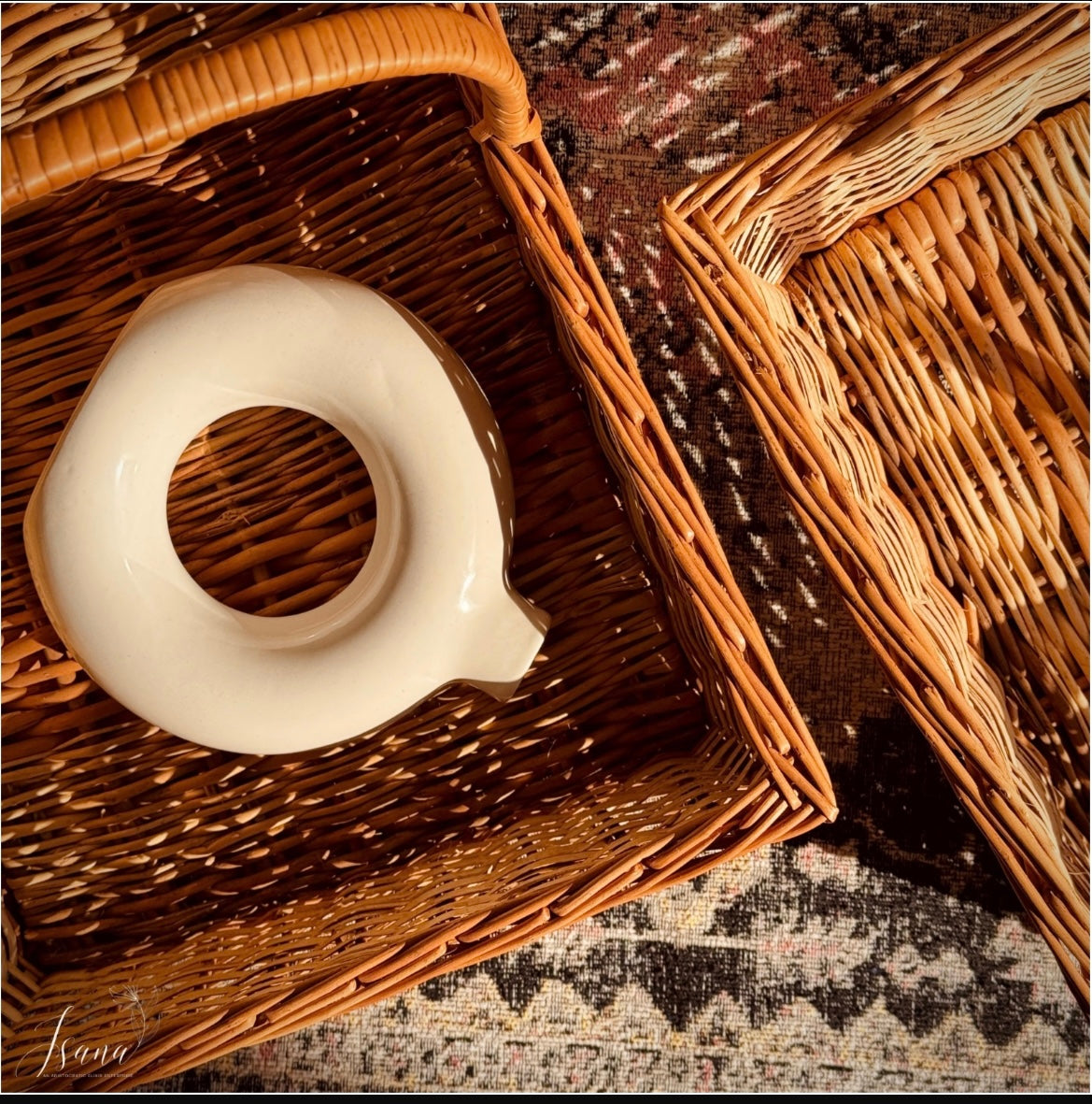 Hearth Willow Tray Set   With Handles  (Set of 3)