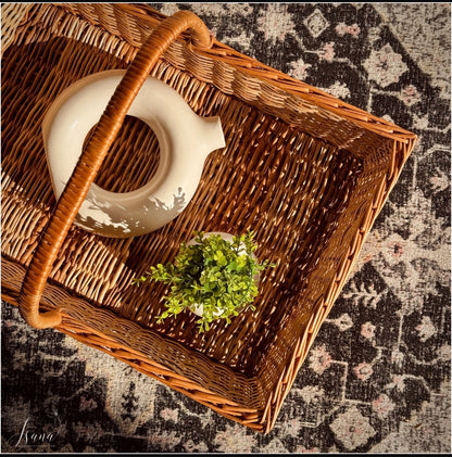 Hearth Willow Tray Set   With Handles  (Set of 3)
