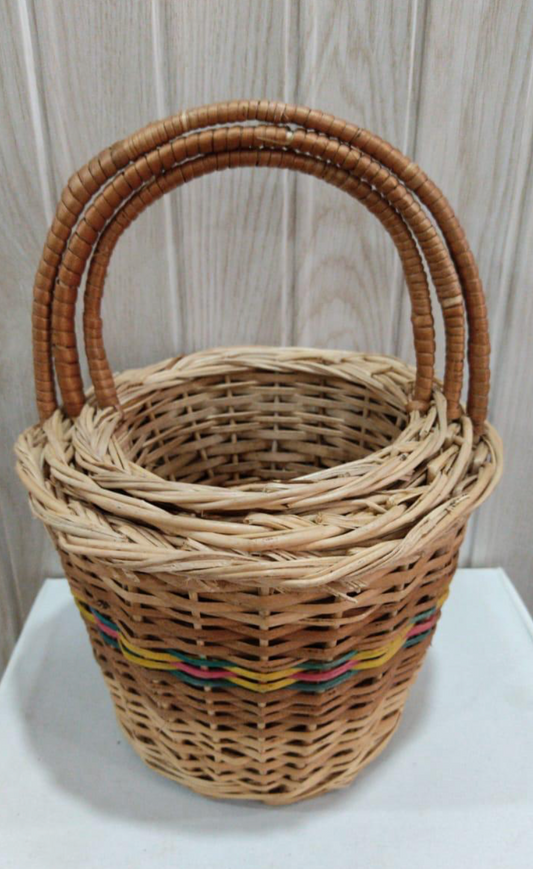Trio Willow Basket Set – With Handles (Set of 3)