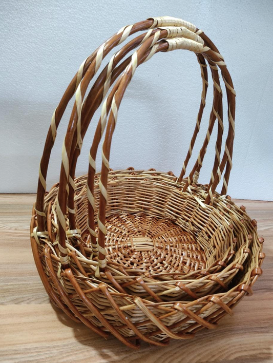 WeaveCross Willow Basket Set – With Handles (Set of 3)