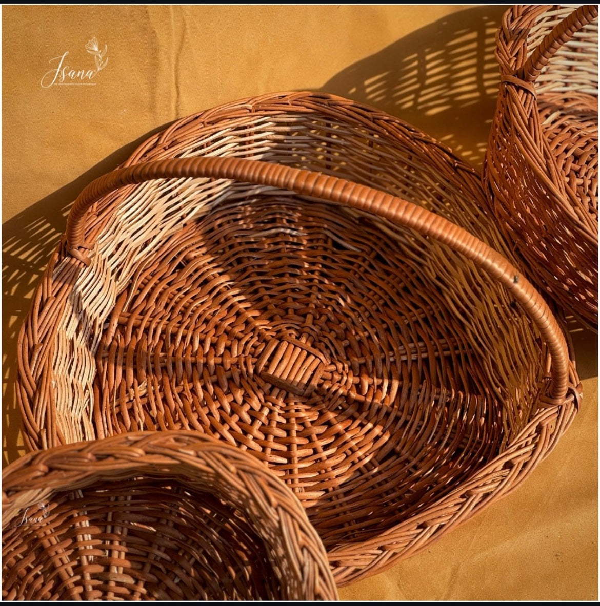 Heartsong Willow Basket Set – With Handles (Set of 3)