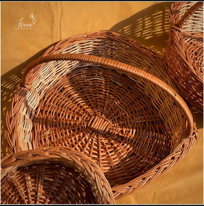 Heartsong Willow Basket Set – With Handles (Set of 3)