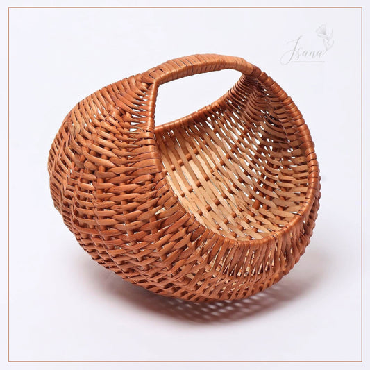 Curved Willow Wicker Basket – Moon Shape