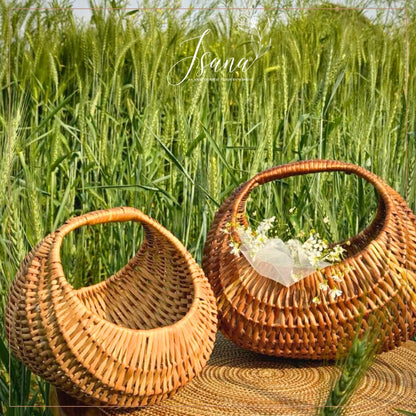 Curved Willow Wicker Basket – Moon Shape