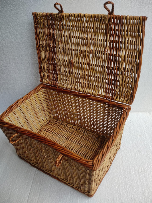 HavenCrate Willow Storage Box Set – With Covers (Rectangular | Set of 3)